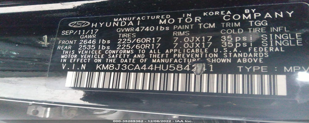 KM8J3CA44HU584241 2017 HYUNDAI TUCSON photo no. 9