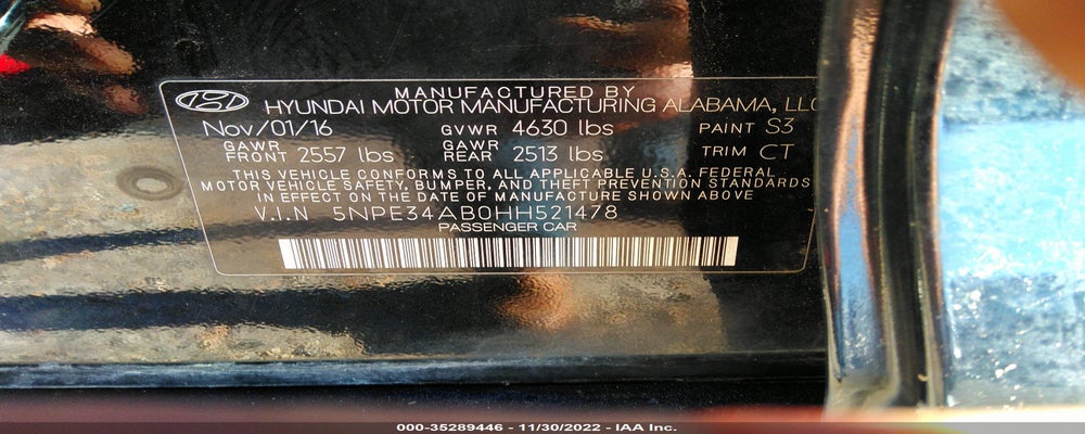 5NPE34AB0HH521478 2017 HYUNDAI SONATA photo no. 9