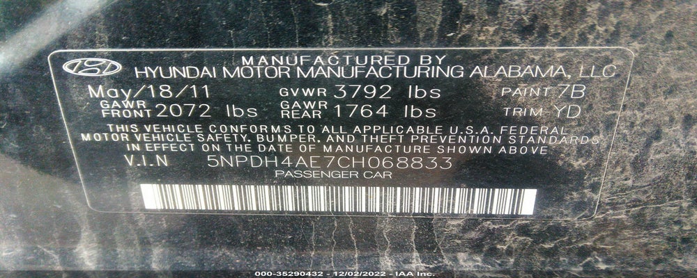5NPDH4AE7CH068833 2012 HYUNDAI ELANTRA photo no. 9