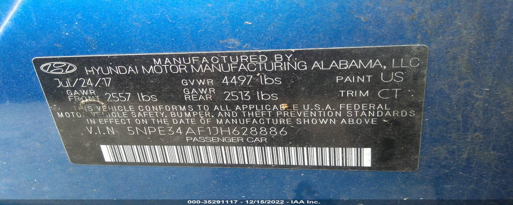 5NPE34AF1JH628886 2018 HYUNDAI SONATA photo no. 9