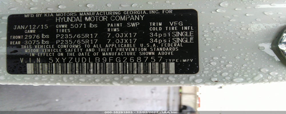 5XYZUDLB9FG268757 2015 HYUNDAI SANTA FE SPORT photo no. 9