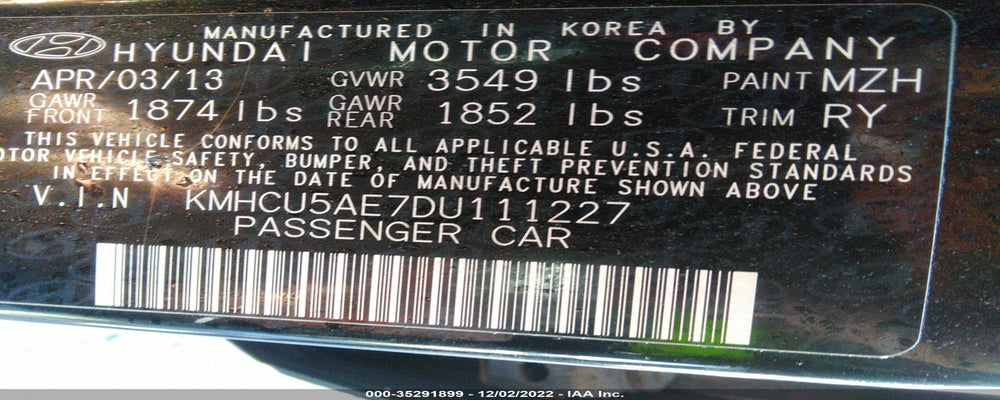 KMHCU5AE7DU111227 2013 HYUNDAI ACCENT photo no. 9