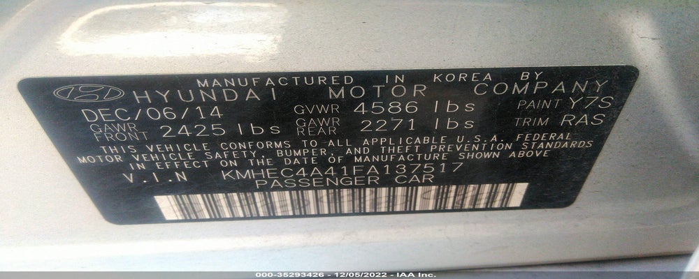 KMHEC4A41FA137517 2015 HYUNDAI SONATA HYBRID photo no. 9