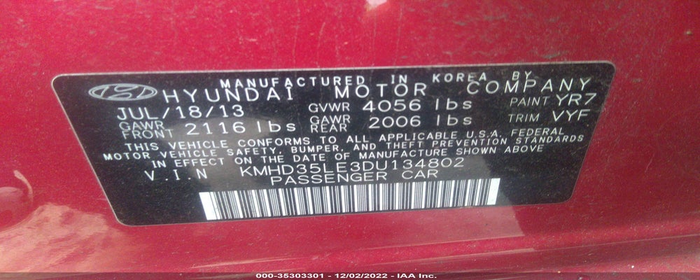KMHD35LE3DU134802 2013 HYUNDAI ELANTRA GT photo no. 9