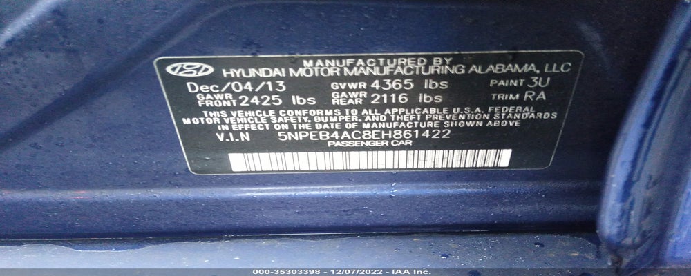 5NPEB4AC8EH861422 2014 HYUNDAI SONATA photo no. 9