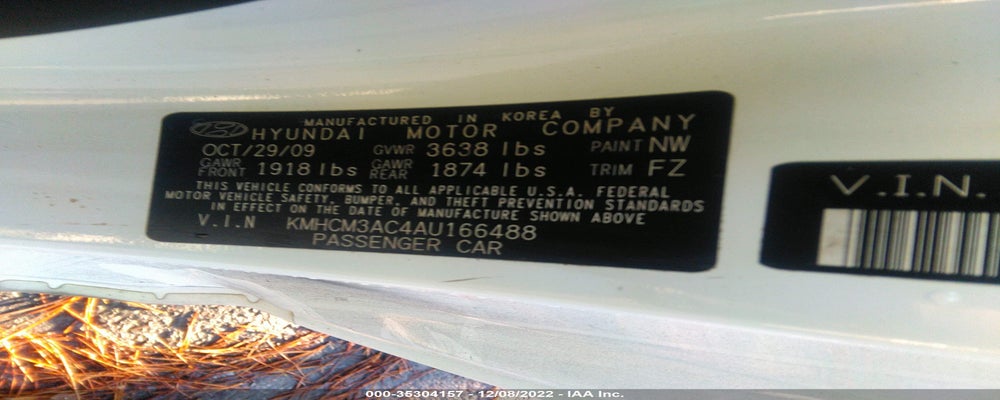 KMHCM3AC4AU166488 2010 HYUNDAI ACCENT photo no. 9
