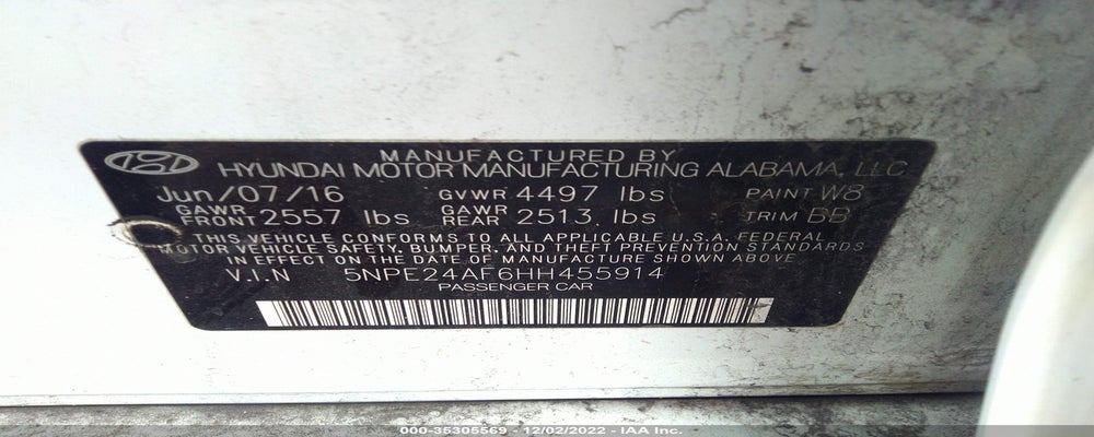 5NPE24AF6HH455914 2017 HYUNDAI SONATA photo no. 9