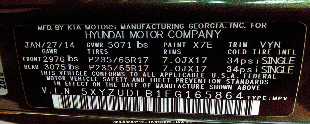 5XYZUDLB1EG165864 2014 HYUNDAI SANTA FE SPORT photo no. 9