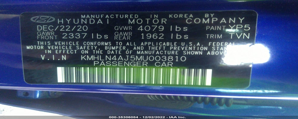 KMHLN4AJ5MU003810 2021 HYUNDAI ELANTRA HYBRID photo no. 9