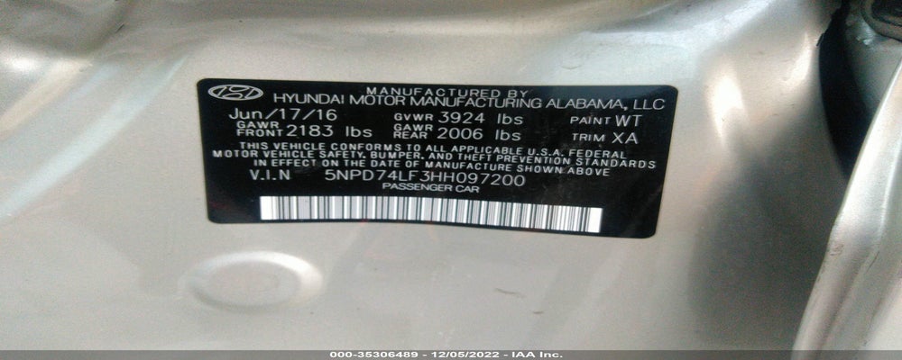 5NPD74LF3HH097200 2017 HYUNDAI ELANTRA photo no. 9