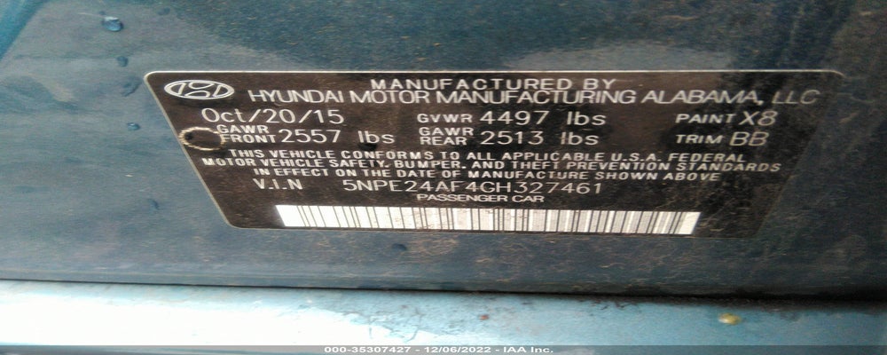 5NPE24AF4GH327461 2016 HYUNDAI SONATA photo no. 9