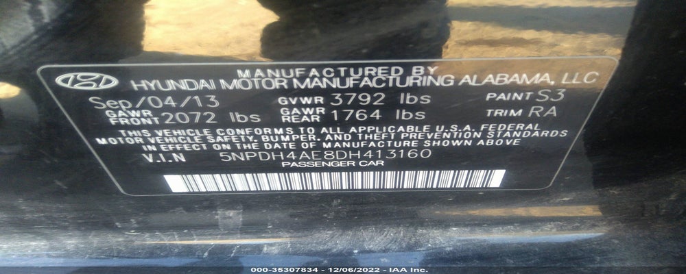 5NPDH4AE8DH413160 2013 HYUNDAI ELANTRA photo no. 9