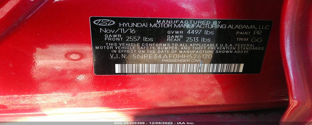 5NPE34AF0HH526120 2017 HYUNDAI SONATA photo no. 9