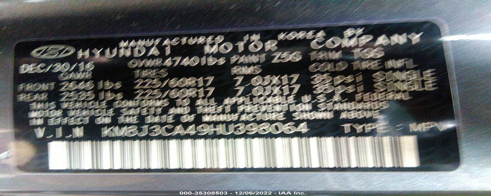 KM8J3CA49HU398064 2017 HYUNDAI TUCSON photo no. 9
