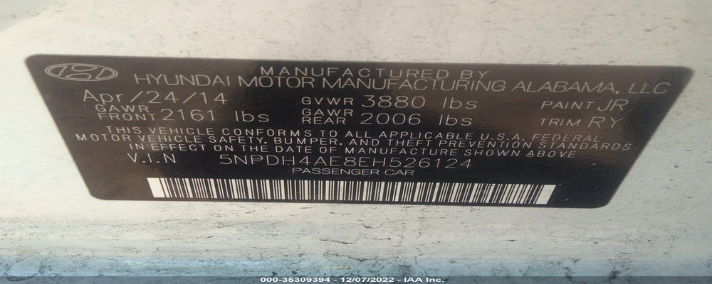 5NPDH4AE8EH526124 2014 HYUNDAI ELANTRA photo no. 9