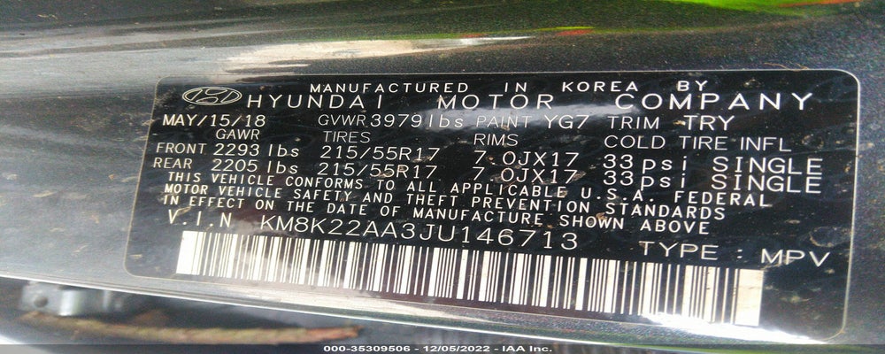 KM8K22AA3JU146713 2018 HYUNDAI KONA photo no. 9