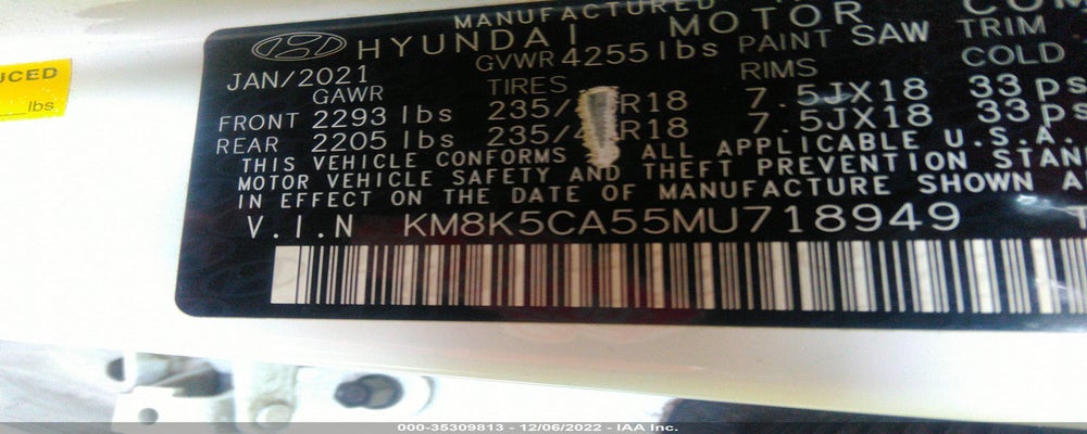 KM8K5CA55MU718949 2021 HYUNDAI KONA photo no. 9