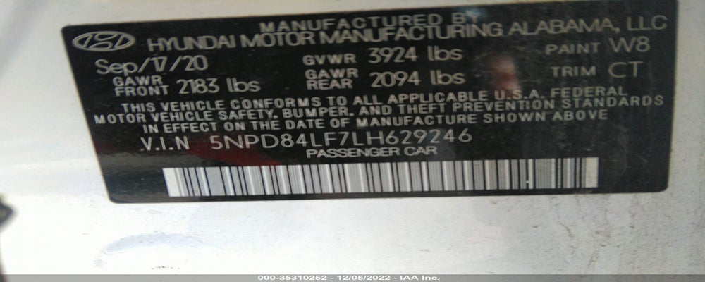 5NPD84LF7LH629246 2020 HYUNDAI ELANTRA photo no. 9