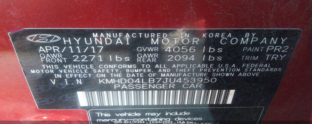 KMHD04LB7JU453950 2018 HYUNDAI ELANTRA photo no. 9