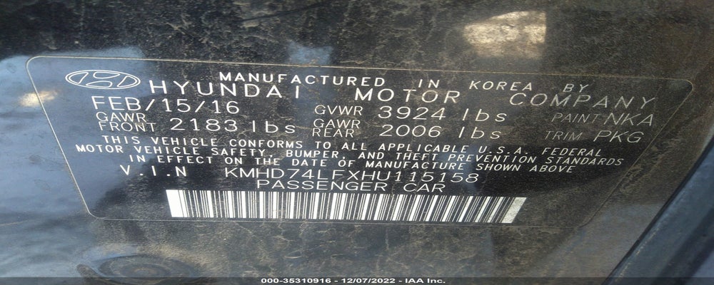 KMHD74LFXHU115158 2017 HYUNDAI ELANTRA photo no. 9