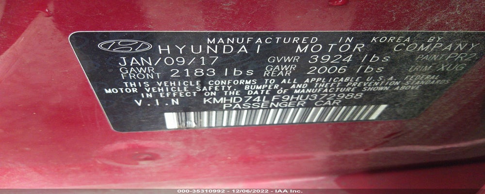 KMHD74LF9HU372988 2017 HYUNDAI ELANTRA photo no. 9