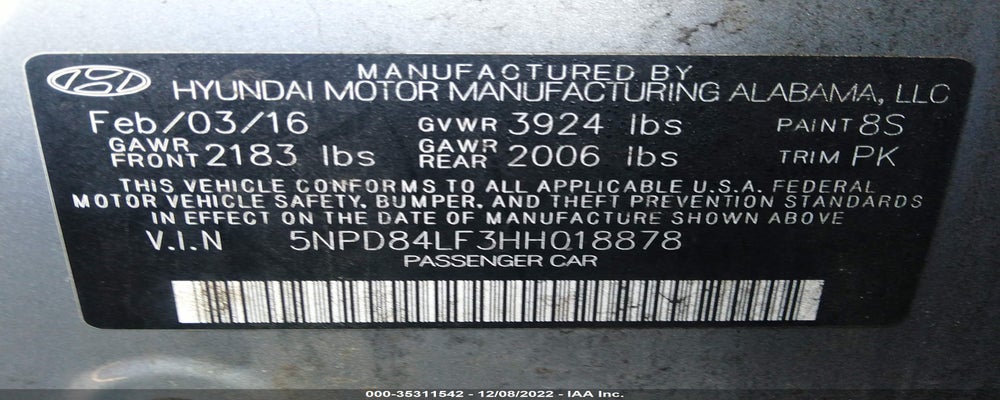 5NPD84LF3HH018878 2017 HYUNDAI ELANTRA photo no. 9