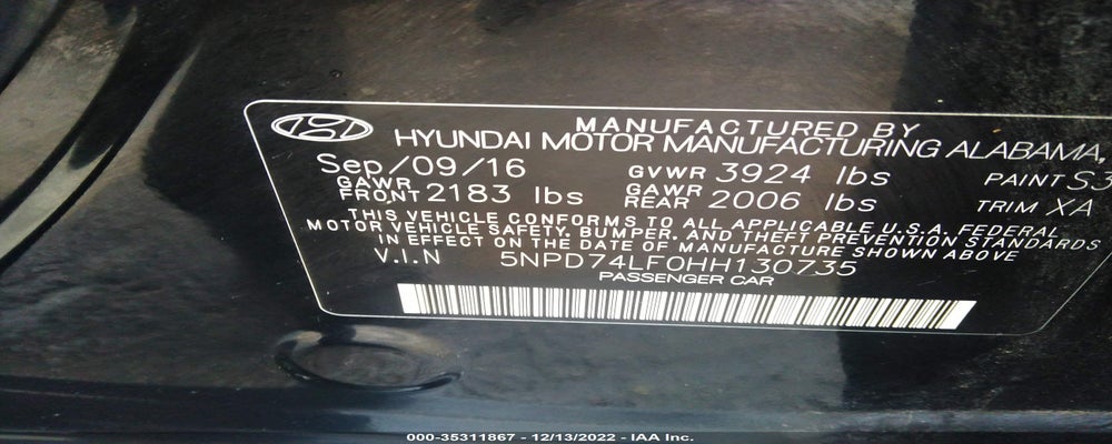 5NPD74LF0HH130735 2017 HYUNDAI ELANTRA photo no. 9
