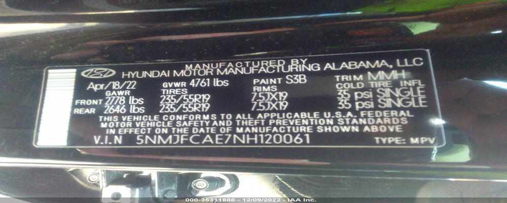 5NMJFCAE7NH120061 2022 HYUNDAI TUCSON photo no. 9