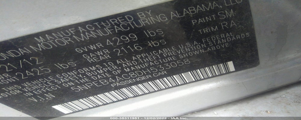 5NPEB4AC8DH533058 2013 HYUNDAI SONATA photo no. 9
