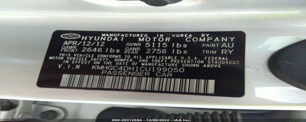 KMHGC4DH1CU199050 2012 HYUNDAI GENESIS photo no. 9
