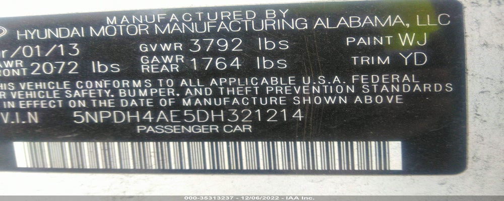 5NPDH4AE5DH321214 2013 HYUNDAI ELANTRA photo no. 9