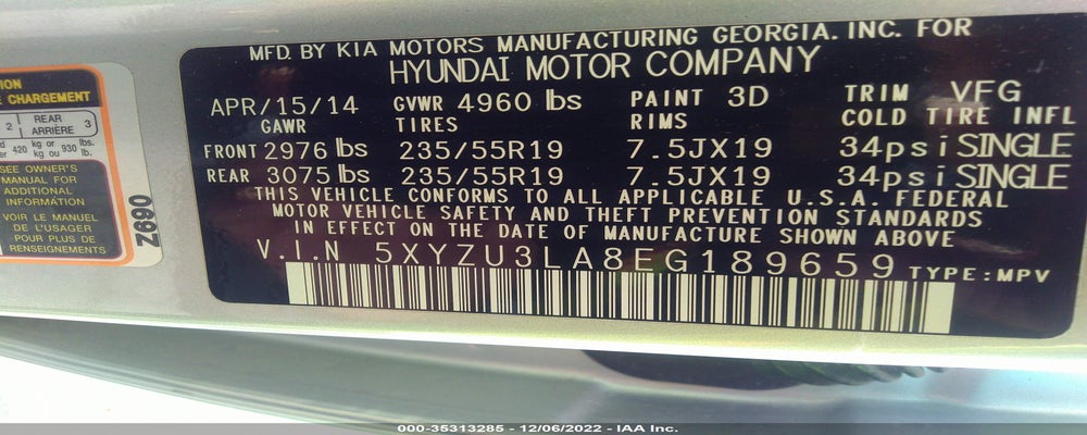 5XYZU3LA8EG189659 2014 HYUNDAI SANTA FE SPORT photo no. 9
