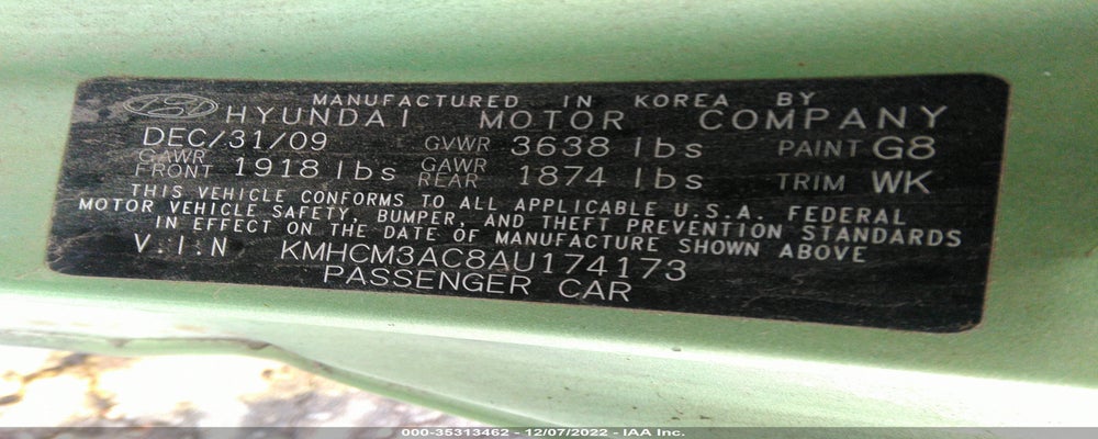 KMHCM3AC8AU174173 2010 HYUNDAI ACCENT photo no. 9