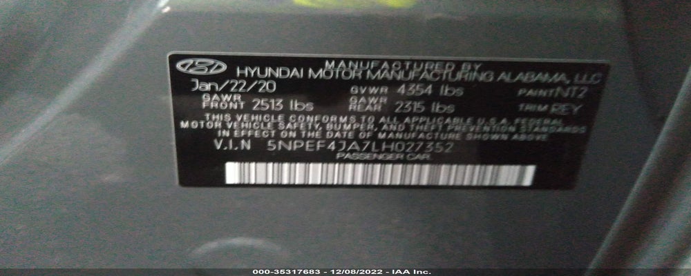 5NPEF4JA7LH027352 2020 HYUNDAI SONATA photo no. 9