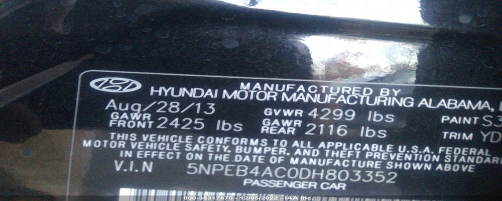 5NPEB4AC0DH803352 2013 HYUNDAI SONATA photo no. 9