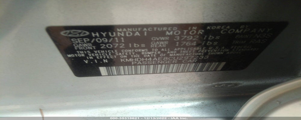 KMHDH4AE8CU297233 2012 HYUNDAI ELANTRA photo no. 9