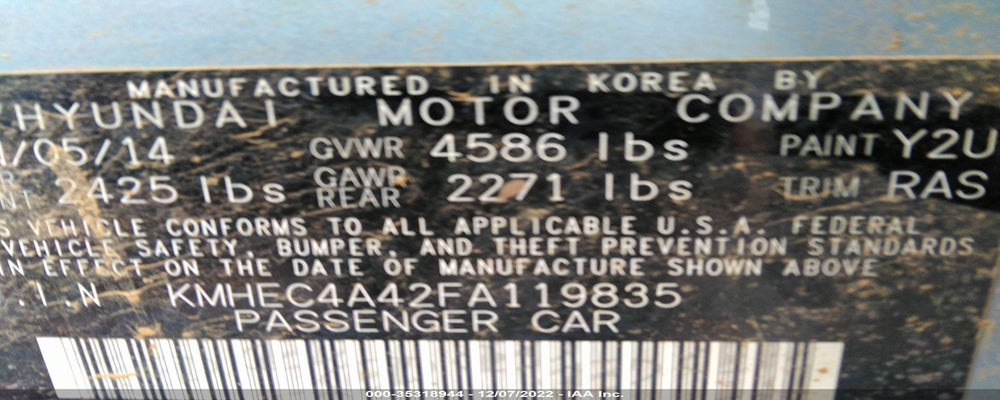 KMHEC4A42FA119835 2015 HYUNDAI SONATA HYBRID photo no. 9