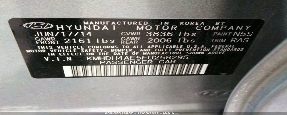 KMHDH4AE5FU258295 2015 HYUNDAI ELANTRA photo no. 9