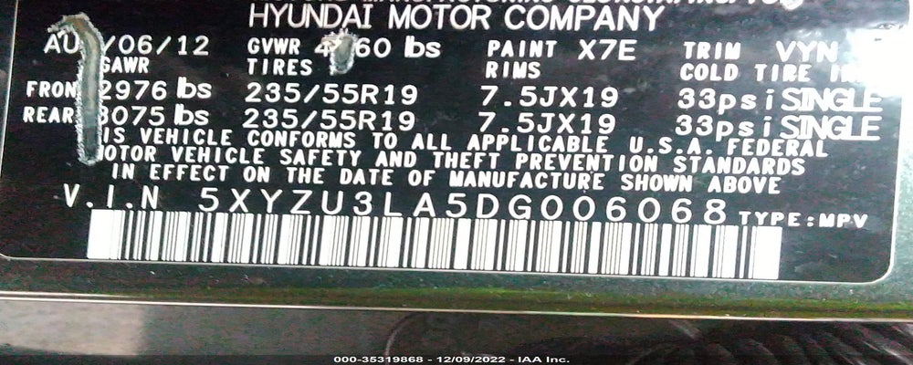 5XYZU3LA5DG006068 2013 HYUNDAI SANTA FE photo no. 9