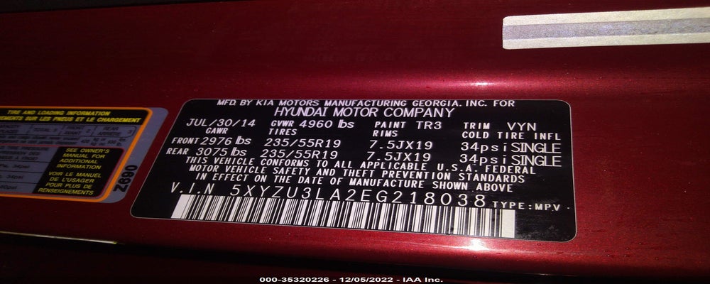 5XYZU3LA2EG218038 2014 HYUNDAI SANTA FE SPORT photo no. 9