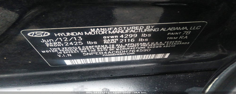 5NPEB4AC6DH764590 2013 HYUNDAI SONATA photo no. 9