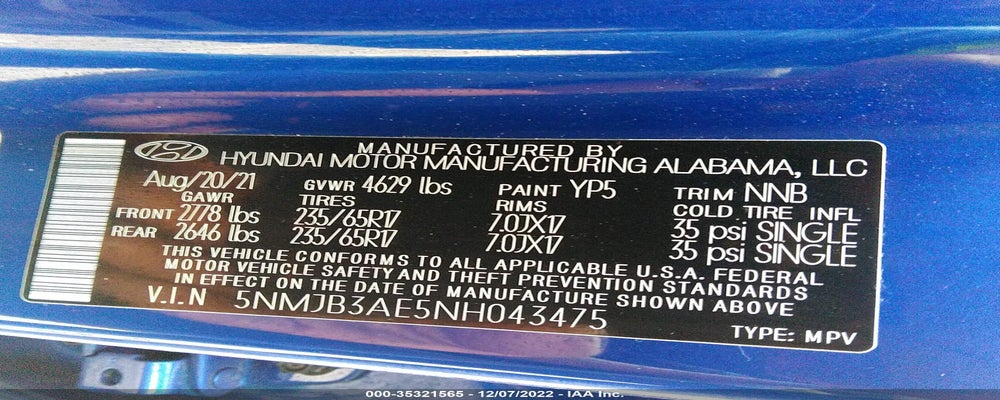 5NMJB3AE5NH043475 2022 HYUNDAI TUCSON photo no. 9