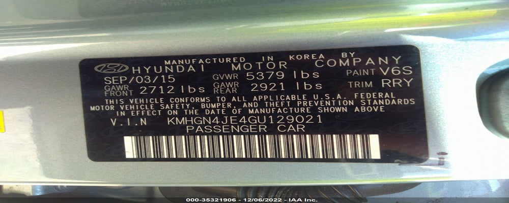 KMHGN4JE4GU129021 2016 HYUNDAI GENESIS photo no. 9