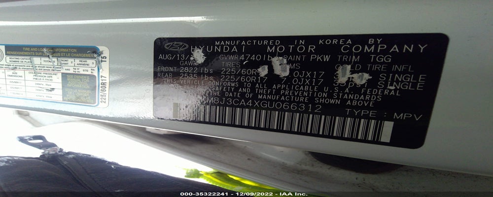 KM8J3CA4XGU066312 2016 HYUNDAI TUCSON photo no. 9