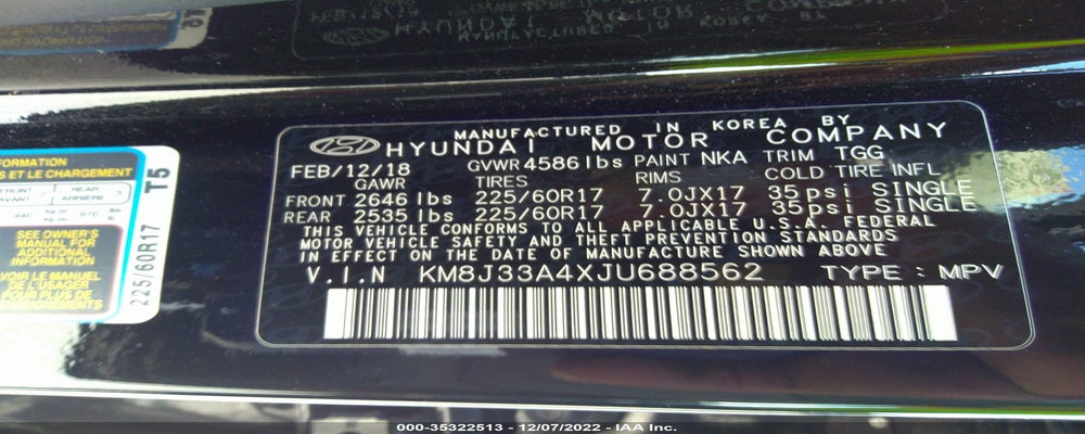 KM8J33A4XJU688562 2018 HYUNDAI TUCSON photo no. 9