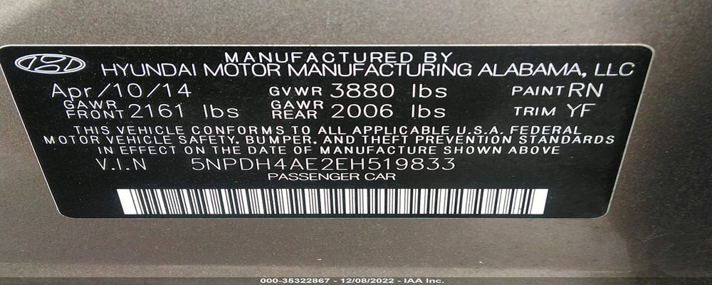 5NPDH4AE2EH519833 2014 HYUNDAI ELANTRA photo no. 9