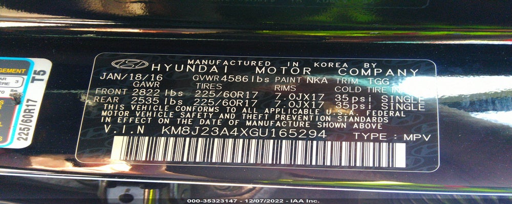 KM8J23A4XGU165294 2016 HYUNDAI TUCSON photo no. 9
