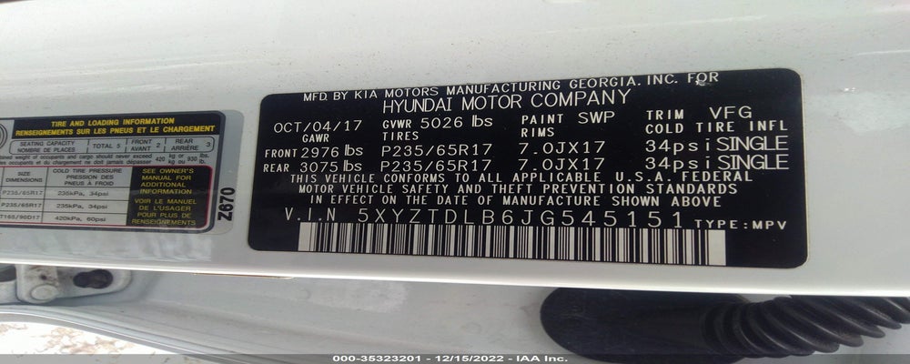 5XYZTDLB6JG545151 2018 HYUNDAI SANTA FE SPORT photo no. 9
