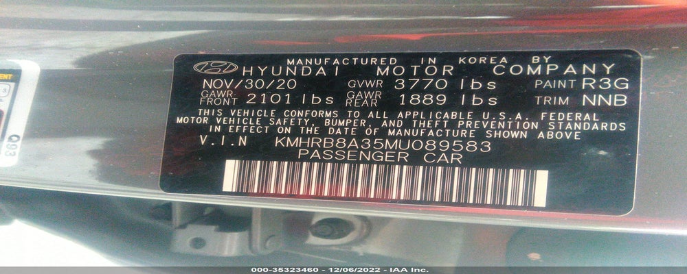 KMHRB8A35MU089583 2021 HYUNDAI VENUE photo no. 9