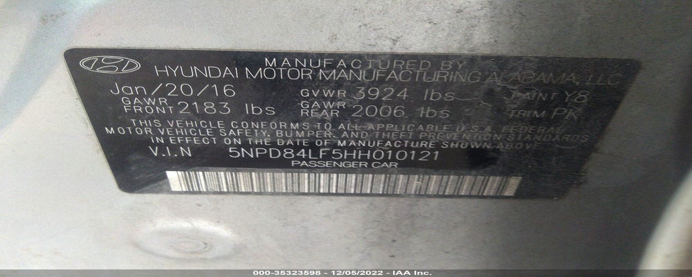 5NPD84LF5HH010121 2017 HYUNDAI ELANTRA photo no. 9